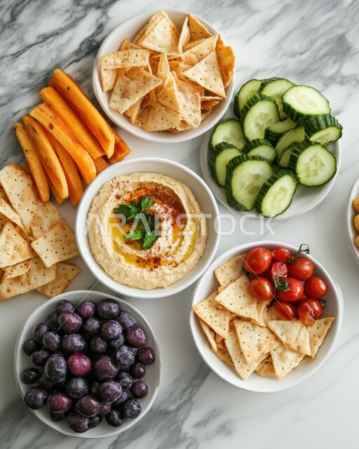 وجبة الفطور ذات الأطباق المتنوعة والمغذية، وصفات ذات نكهات مميزة، الأصناف والمقبلات اللذيذة، سفرة من المأكولات الشعبية التقليدية الشهية، تقديم الأطعمة المختلفة في مطاعم المملكة العربية السعودية، فن تقديم الطعام في المطابخ الشرقية