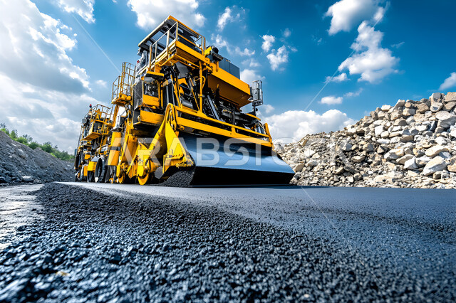 النمو والتطور العمراني والتقدم الحضاري للمدن، تحسين البنية التحتية وتعبيد الشوارع الرئيسية والفرعية، مفهوم الهندسة المدنية والبناء، الأعمال الإنشائية الحديثة في المملكة العربية السعودية، مد الاسفلت بشكل مستوي في الطرقات باستخدام الآلات الثقيلة والجرارات