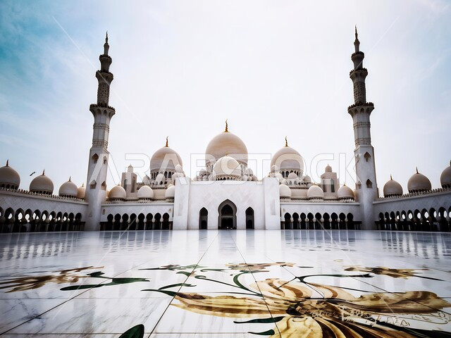 مسجد الشيخ زايد الكبير في إمارة أبو ظبي، الطراز الإسلامي الحديث لمساجد دولة الإمارات العربية المتحدة، أماكن العبادة والتقرب إلى الله تعالى، معالم إسلامية دينية مشهورة، الفن الهندسي المعماري في بناء القبب والمآذن البيضاء