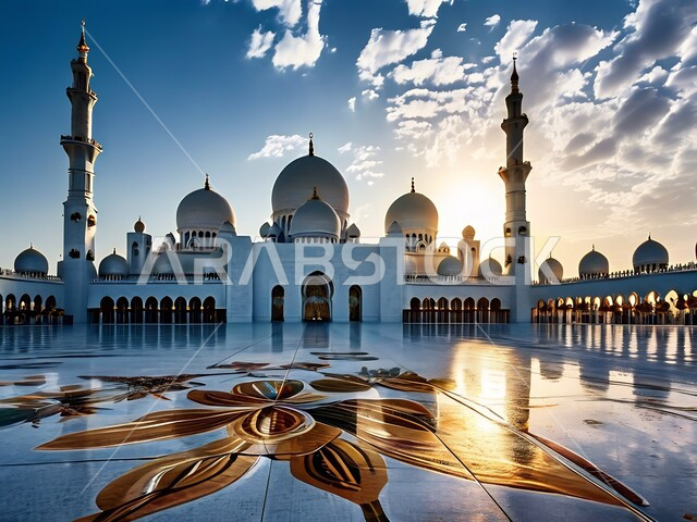 الفن الهندسي المعماري في بناء القبب والمآذن البيضاء، مسجد الشيخ زايد الكبير في إمارة أبو ظبي، الطراز الإسلامي الحديث لمساجد دولة الإمارات العربية المتحدة، أماكن العبادة والتقرب إلى الله تعالى، معالم إسلامية دينية مشهورة