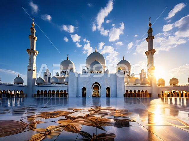 الفن الهندسي المعماري في بناء القبب والمآذن البيضاء، مسجد الشيخ زايد الكبير في إمارة أبو ظبي، الطراز الإسلامي الحديث لمساجد دولة الإمارات العربية المتحدة، أماكن العبادة والتقرب إلى الله تعالى، معالم إسلامية دينية مشهورة