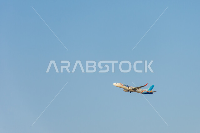 توفير الخدمات المتطورة لسهولة التنقل بين البلدان, طائرة إماراتية تحلق في السماء في وقت النهار, وسائل النقل و المواصلات الجوية, شركات و خطوط الطيران في الإمارات العربية المتحدة