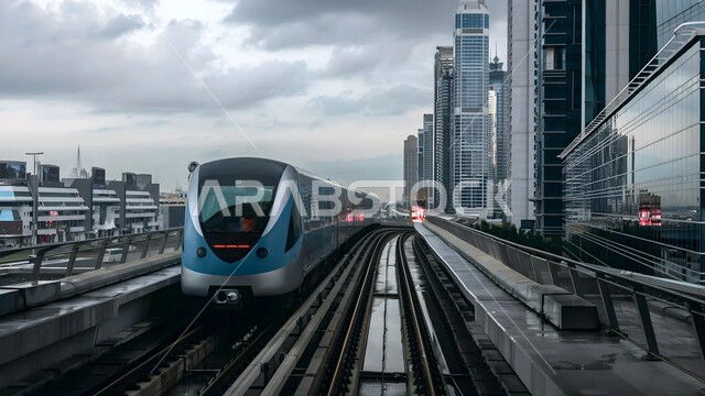 Latest railway systems, attention to bridge and road infrastructure, passenger arrival stations, Dubai Metro, providing facilities and services for those leaving and arriving in the UAE, concept of public transportation