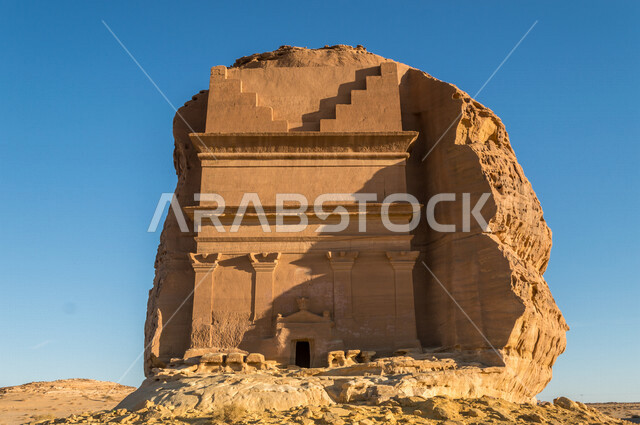 The historical beauty of Madain Saleh in Al-Ula, Saudi Arabia, the ancient Arab civilization, the beauty of the rock formations, historical and tourist attractions in Saudi Arabia, tourism in Saudi Arabia