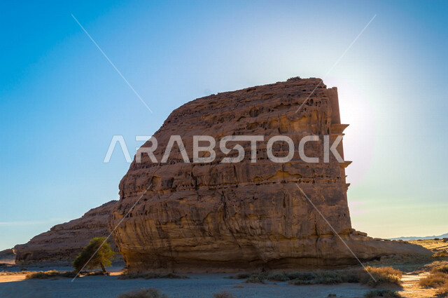 The historical beauty of Madain Saleh in Al-Ula, Saudi Arabia, the ancient Arab civilization, the beauty of the rock formations, historical and tourist attractions in Saudi Arabia, tourism in Saudi Arabia