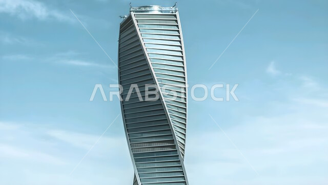 معالم سياحية مشهورة في السعودية, صورة مقربة لبرج المجدول على طريق الملك فهد, النهضة الاقتصادية والعمرانية في المملكة, الفن الهندسي المعماري للابراج وناطحات السحاب في الرياض