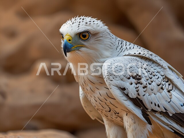 الفخر بالتراث السعودي العريق، وجه طائر الصقر في إحدى المحميات الطبيعية، حدة البصر و رمز القوة والتحدي، تدريب وترويض الطيور الجارحة والمفترسة، إقامة نادي الصقور في موسم الصيد السنوي في المملكة العربية السعودية