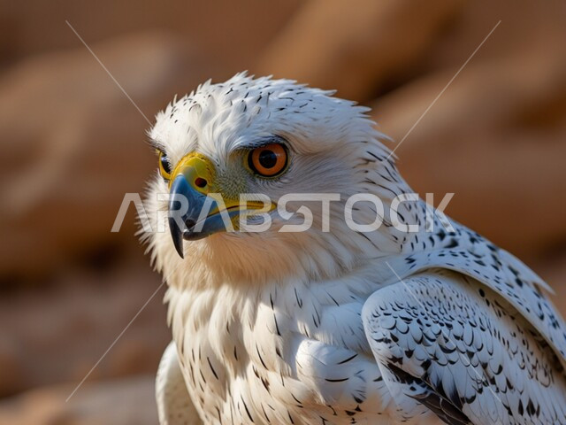 الفخر بالتراث السعودي العريق، وجه طائر الصقر في إحدى المحميات الطبيعية، حدة البصر و رمز القوة والتحدي، تدريب وترويض الطيور الجارحة والمفترسة، إقامة نادي الصقور في موسم الصيد السنوي في المملكة العربية السعودية