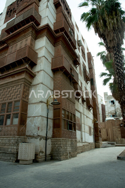 The historical city of Jeddah with an ancient Arab and Islamic architectural design, the historical country in the city of Jeddah, attractive tourist places in the Kingdom of Saudi Arabia