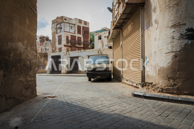 The historical city of Jeddah with an ancient Arab and Islamic architectural design, the historical country in the city of Jeddah, attractive tourist places in the Kingdom of Saudi Arabia