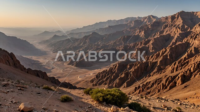 منظر الجبال والصخور في الصحراء, التكوينات والمرتفعات الجبلية, التشكلات والتضاريس الصخرية في المناطق الصحراوية, الاماكن الطبيعية السياحية في المملكة العربية السعودية