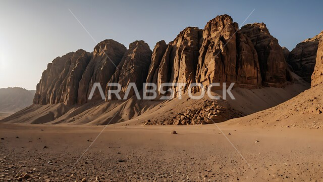 التكوينات والمرتفعات الجبلية, التشكلات والتضاريس الصخرية في المناطق الصحراوية, الاماكن الطبيعية السياحية في المملكة العربية السعودية, منظر الجبال والصخور في الصحراء