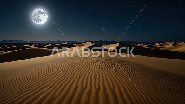 التشكيلات والتكوينات والكثبان الرملية في الصحراء ليلا, منظر الرمال الذهبية الناعمة, الأماكن السياحية الطبيعية في المملكة العربية السعودية, مناطق رحلات السفاري والتخييم في الصحاري