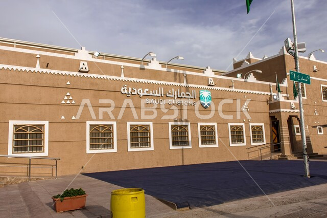 Customs pavilion at the Janadriyah Festival in Riyadh, ancient popular heritage landmarks, famous tourist places in the Kingdom of Saudi Arabia, authenticity and antiquity of Saudi heritage