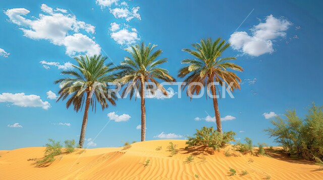 الاهتمام بالزراعة والتشجير، محاصيل ومنتجات محلية وطنية, محمية طبيعية في الطبيعة الصحراوية لزراعة أشجار النخيل, المزراع والاراضي الزراعية في المملكة العربية السعودية