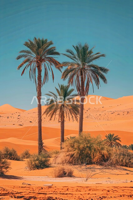 الاهتمام بالزراعة والتشجير، محاصيل ومنتجات محلية وطنية, محمية طبيعية في الطبيعة الصحراوية لزراعة أشجار النخيل, المزراع والاراضي الزراعية في المملكة العربية السعودية