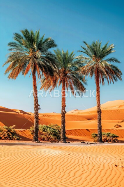 الاهتمام بالزراعة والتشجير، محاصيل ومنتجات محلية وطنية, محمية طبيعية في الطبيعة الصحراوية لزراعة أشجار النخيل, المزراع والاراضي الزراعية في المملكة العربية السعودية