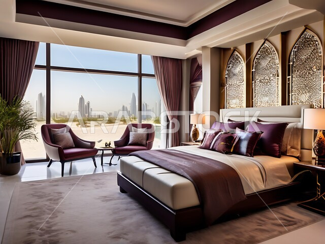 غرفة نوم بتصاميم عصرية حديثة, التصميم الداخلي للمنازل والبيوت، شقق وفلل سكنية فاخرة، فنادق ومنتجعات بديكورات راقية في المملكة العربية السعودية، أثاث واكسسوارات منزلية داخلية أنيقة