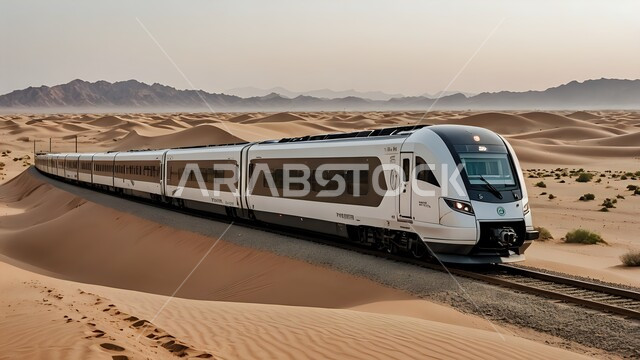 وسائل النقل والمواصلات المتطورة في المملكة العربية السعودية, قطار فائق السرعة يسافر عبر الصحراء, أماكن ومعالم سياحية مشهورة, الفن الهندسي الحديث للقطارات والسكك الحديدية بين الرمال الذهبية، تقليل الوقت والمسافات بين المناطق البعيدة، التلال الرملية الذهبية الناعمة