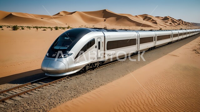 وسائل النقل والمواصلات المتطورة في المملكة العربية السعودية, قطار فائق السرعة يسافر عبر الصحراء, أماكن ومعالم سياحية مشهورة, الفن الهندسي الحديث للقطارات والسكك الحديدية بين الرمال الذهبية، تقليل الوقت والمسافات بين المناطق البعيدة، التلال الرملية الذهبية الناعمة