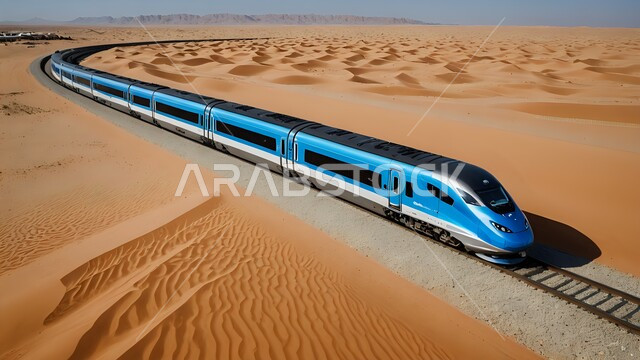 وسائل النقل والمواصلات المتطورة في المملكة العربية السعودية, قطار فائق السرعة يسافر عبر الصحراء, أماكن ومعالم سياحية مشهورة, الفن الهندسي الحديث للقطارات والسكك الحديدية بين الرمال الذهبية، تقليل الوقت والمسافات بين المناطق البعيدة، التلال الرملية الذهبية الناعمة
