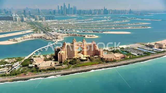 المنازل والشقق ذات الإطلالة البحرية في دبي, المدن السياحية الساحلية في الامارات العربية المتحدة، الفن الهندسي المعماري للمنشآت التجارية والسكنية في شاطئ جزيرة نخلة الجميرا