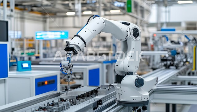 تحقيق الثورة الصناعية، أذرع الروبوتات تتحكم بسير الخطوط المنتجة, تحسين الانتاج باستخدام الالات والمعدات الذكية, الاعتماد على التشغيل الآلي في معامل المملكة, دمج التقنية الحديثة والتكنولوجيا في عمل المصانع والشركات الصناعية السعودية, رؤية سعودية مستقبلية 2030