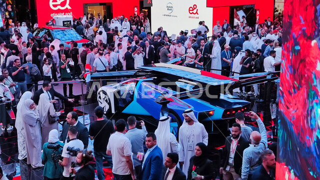 Visitors flocked to see futuristic flying vehicles at the Telecommunications Pavilion at GITEX Global in the UAE, the largest event for IT companies and start-ups at the Dubai World Trade Centre, showcasing local, national and global industries and innovations.