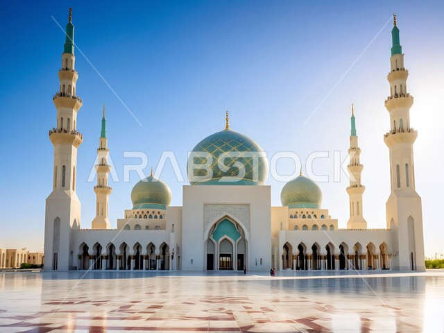 الفن الهندسي المعماري لقبب ومآذن المساجد الاسلامية, أماكن العبادة والتقرب إلى الله تعالى, نداء المسلمين لأداء الفرائض والصلوات، إسلاميات وروحانيات وطمأنينة, النقوش والزخارف للاعمدة والاقواس على الطراز الاسلامي