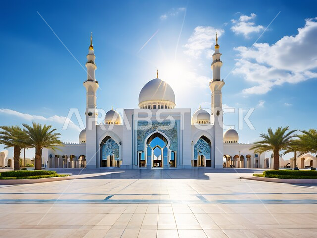 إسلاميات وروحانيات وطمأنينة, النقوش والزخارف للاعمدة والاقواس على الطراز الاسلامي, نداء المسلمين لأداء الفرائض والصلوات، الفن الهندسي المعماري لقبب ومآذن المساجد الاسلامية, أماكن العبادة والتقرب إلى الله تعالى