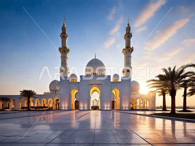 إسلاميات وروحانيات وطمأنينة, النقوش والزخارف للاعمدة والاقواس على الطراز الاسلامي, نداء المسلمين لأداء الفرائض والصلوات، الفن الهندسي المعماري لقبب ومآذن المساجد الاسلامية, أماكن العبادة والتقرب إلى الله تعالى