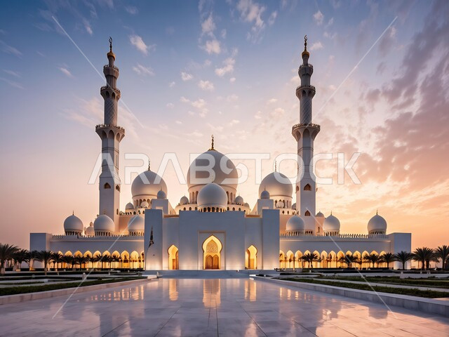 الفن الهندسي المعماري لقبب ومآذن المساجد الاسلامية, أماكن العبادة والتقرب إلى الله تعالى, نداء المسلمين لأداء الفرائض والصلوات، إسلاميات وروحانيات وطمأنينة, النقوش والزخارف للاعمدة والاقواس على الطراز الاسلامي