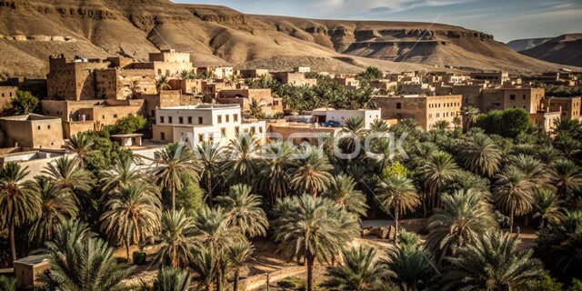 Traditional houses and buildings, interest in palm tree cultivation, oases and nature reserves, agricultural crops and products, mountain ranges and heights, historical landmarks and places