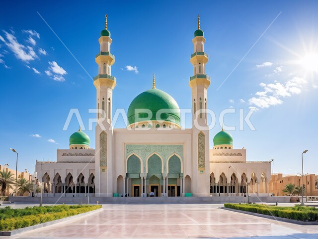 أماكن العبادة والتقرب إلى الله تعالى, نداء المسلمين لأداء الفرائض والصلوات، إسلاميات وروحانيات وطمأنينة, الفن الهندسي المعماري لقبب ومآذن المساجد الاسلامية, النقوش والزخارف للاعمدة والاقواس على الطراز الاسلامي