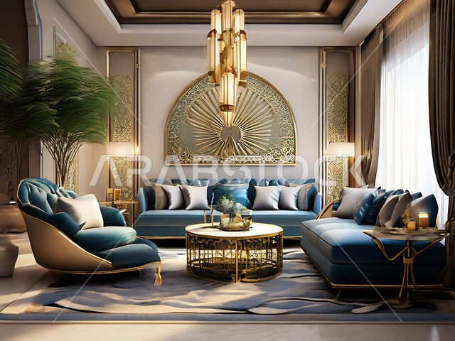 الاهتمام بزينة النباتات الخضراء, الاكسسوارات والتحف العصرية, التصاميم الأنيقة لغرفة الجلوس على الطراز الحديث، الديكورات الداخلية للفلل والشقق السكنية في المملكة العربية السعودية، غرف معيشية وأثاث منزلي فاخر