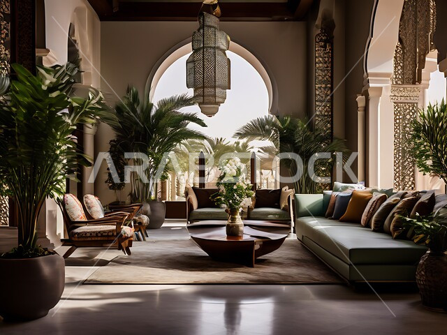 Elegant modern living room designs, interior decorations for villas and residential apartments in Saudi Arabia, luxury living rooms and home furniture, modern accessories and antiques, interest in green plant decoration