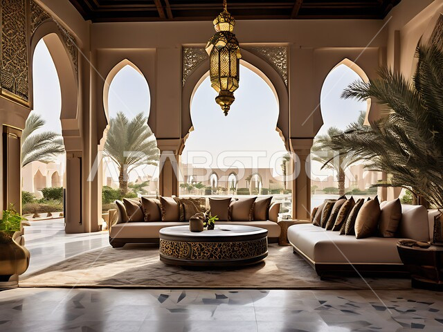 Modern accessories and antiques, elegant designs for the living room in a modern style, interior decorations for villas and residential apartments in the Kingdom of Saudi Arabia, living rooms and luxury home furniture, interest in green plant decoration