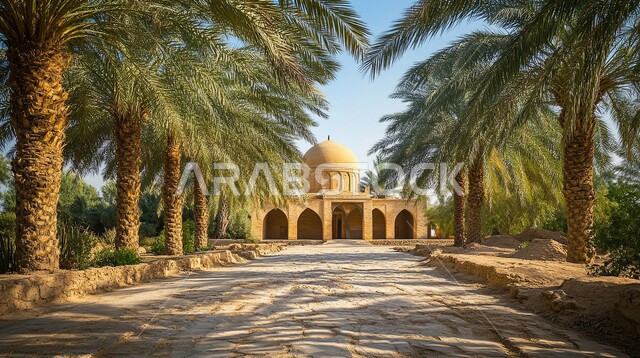 مساجد بتصاميم تقليدية قديمة، أماكن دعوة ونداء المسلمين للصلاة، أداء الطاعات والعبادات والتقرب الى الله تعالى، الفن الهندسي المعماري في بناء مسجد عريق على الطراز العربي الإسلامي، الاهتمام بالتشجير وزراعة أشجار النخيل حول دور العبادة