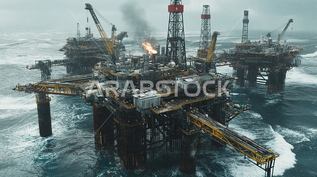 استخراج وتصدير الزيوت, آلات الحفر الثقيلة الضخمة, التنقيب عن الثروات الباطنية, حفارة لاستنباط النفط والغاز من أعماق البحار, جودة الأدوات والمعدات لصناعة وتخزين البترول, النهضة بالاقتصاد الوطني السعودي