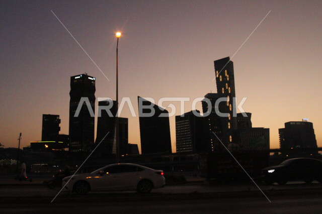 King Abdullah Financial District (KAFD) in Riyadh, architectural engineering art of building towers and skyscrapers, economic buildings and facilities, famous tourist places in the Kingdom of Saudi Arabia, attracting and attracting tourists from all over the world