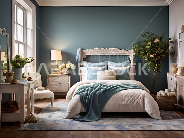 التصاميم الداخلية لغرف المنازل على الطراز الحديث, غرفة نوم مع أثاث منزلي فاخر, الديكورات الداخلية الراقية, فلل وشقق سكنية في المملكة العربية السعودية, التصميم العصري الراقي الأنيق