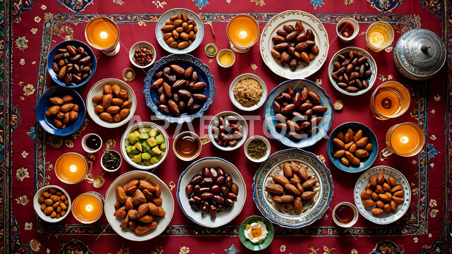  أنواع التمور الفاخرة في السعودية, ضيافة تقليدية لذيذة في المناسبات والأعياد الدينية، وجبة ذات قيمة غذائية عالية، ثمار ومحاصيل زراعية محلية وطنية، صورة علوية عامودية لأطباق مليئة بحبات التمر الصحي من أشجار نخيل المملكة