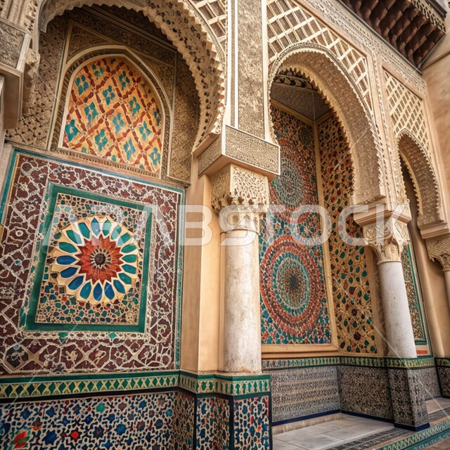 الأعمدة والأقواس المزخرفة، الفن الهندسي المعماري لبناء المساجد على الطراز الإسلامي القديم, الأجواء الروحانية الهادئة، مفهوم العبادة والتقرب الى الله تعالى, الزخرفات العربية الإسلامية