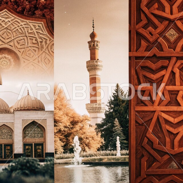 الاهتمام بزراعة الاشجار، العبادة والتقرب الى الله في شهر رمضان المبارك، التصاميم والديكورات الخارجية الانيقة للمساجد  في المملكة العربية السعودية، الفن الهندسي المعماري على الطراز الاسلامي، النقوش والزخارف على الجدران الخارجية، اجواء رمضانية روحانية