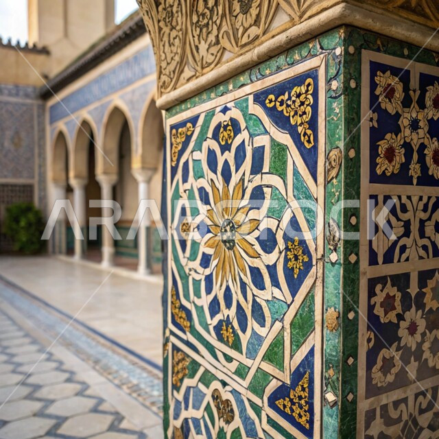 الفن الهندسي المعماري على الطراز العربي الإسلامي، التصاميم والديكورات الخارجية الانيقة للمساجد في المملكة العربية السعودية، مفهوم العبادة والتقرب الى الله, الزخرفات الإسلامية التقليدية, النقوش والزخارف على الجدران الخارجية للمسجد