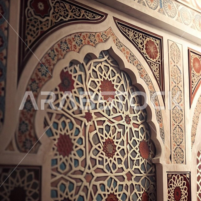 الفن الهندسي المعماري على الطراز العربي الإسلامي، التصاميم والديكورات الخارجية الانيقة للمساجد في المملكة العربية السعودية، مفهوم العبادة والتقرب الى الله, الزخرفات الإسلامية التقليدية, النقوش والزخارف على الجدران الخارجية للمسجد