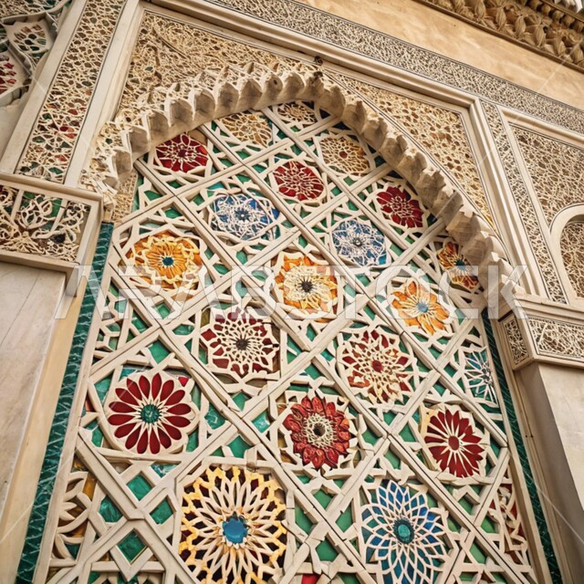 التصاميم الفنية المميزة , النقوش والزخارف الإسلامية التقليدية الملونة على الجدران, الديكورات الانيقة للمساجد في المملكة العربية السعودية, الفن الهندسي المعماري على الطراز العربي الإسلامي