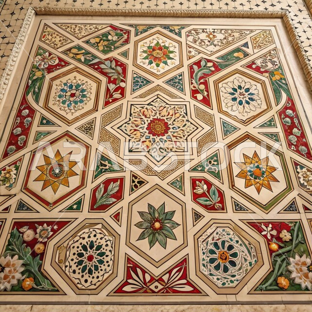 الفن الهندسي المعماري على الطراز العربي الإسلامي, الزخارف و النقوش الإسلامية التقليدية الملونة على الجدران, الديكورات الانيقة للمساجد في المملكة العربية السعودية, التصاميم الفنية المميزة 