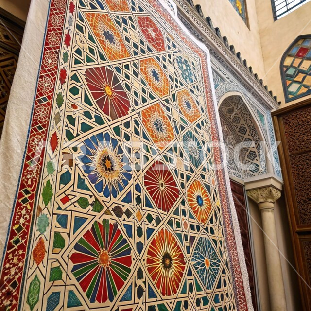 التصاميم الفنية المميزة, الفن الهندسي المعماري على الطراز العربي الإسلامي, الزخارف و النقوش الإسلامية التقليدية الملونة على الجدران, الديكورات الانيقة للمساجد في المملكة العربية السعودية