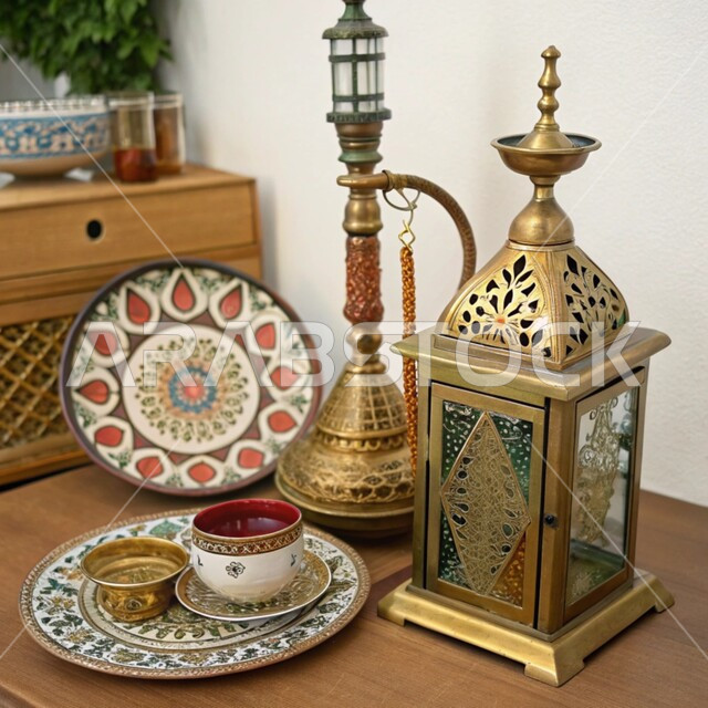 المعدات القديمة المصنوعة من النحاس, منتجات محلية وطنية, أصالة وعراقة العادات والتقاليد في المملكة العربية السعودية, فانوس معدني مزخرف وشيشة عربية, الحرف اليدوية التراثية, مهن وصناعات شعبية, الأدوات النحاسية التقليدية